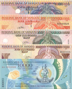 Vanuatu - Set of 5 Notes - Foreign Paper Money